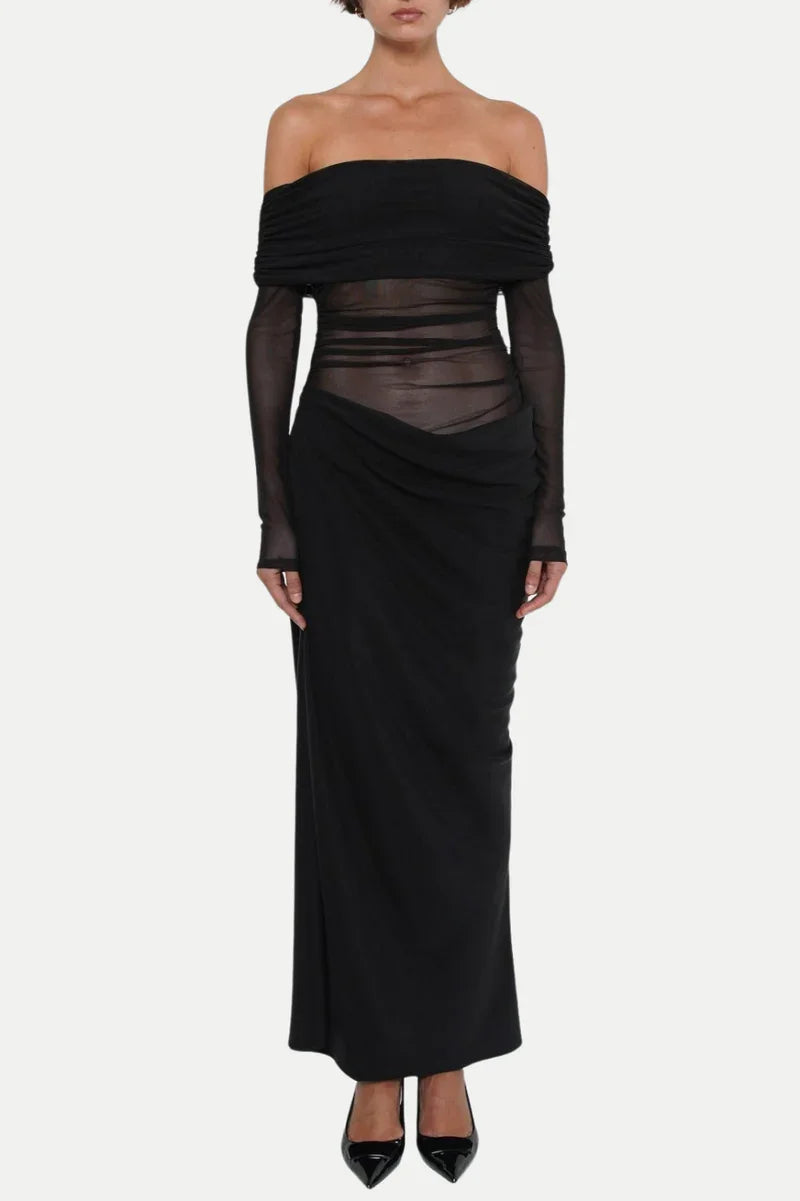 Cheervilla Elegant Off Shoulder Maxi Dress Mermaid Hem