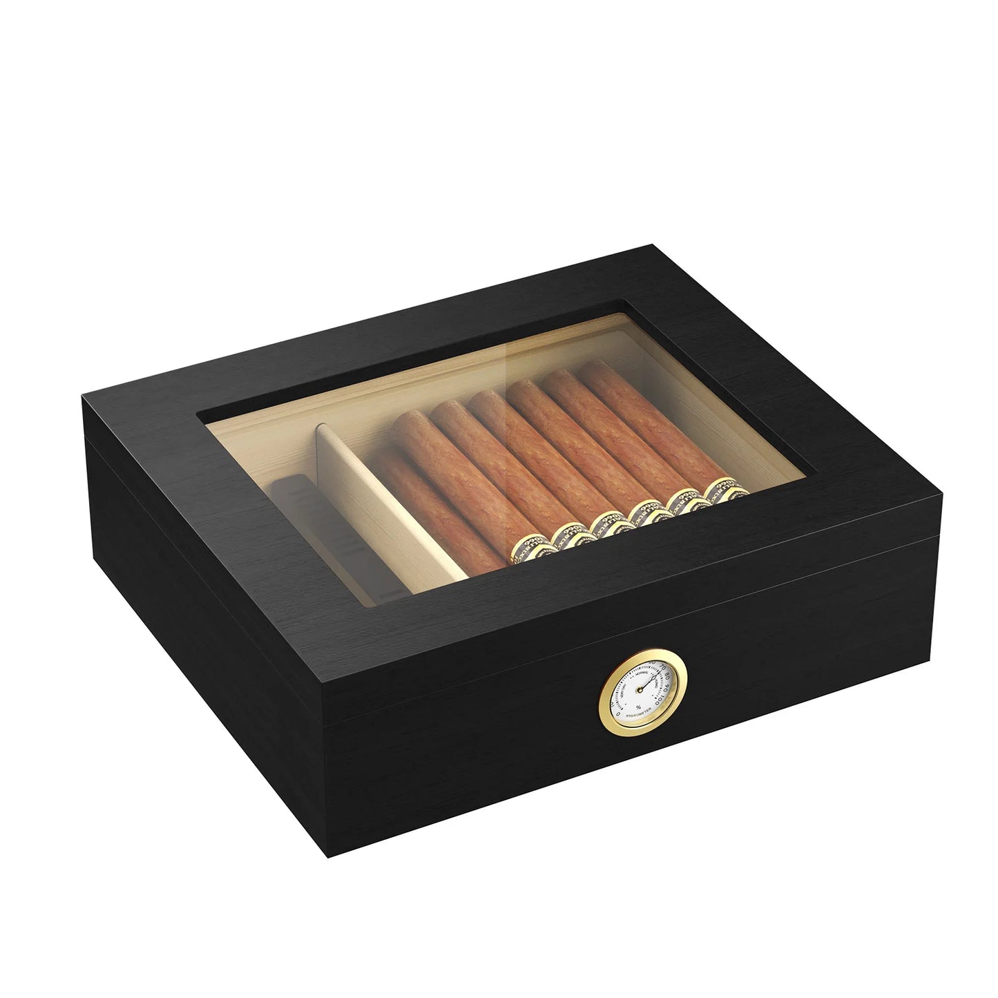 Handmade Wooden Desktop Cigar Humidor 20-30 Cigar Capacity