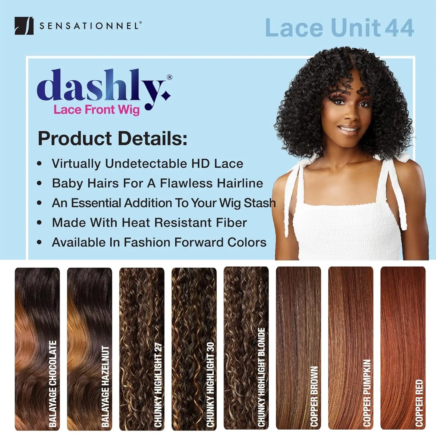 Sensationnel Dashly Pro HD Lace Front Wig Unit 44 Short