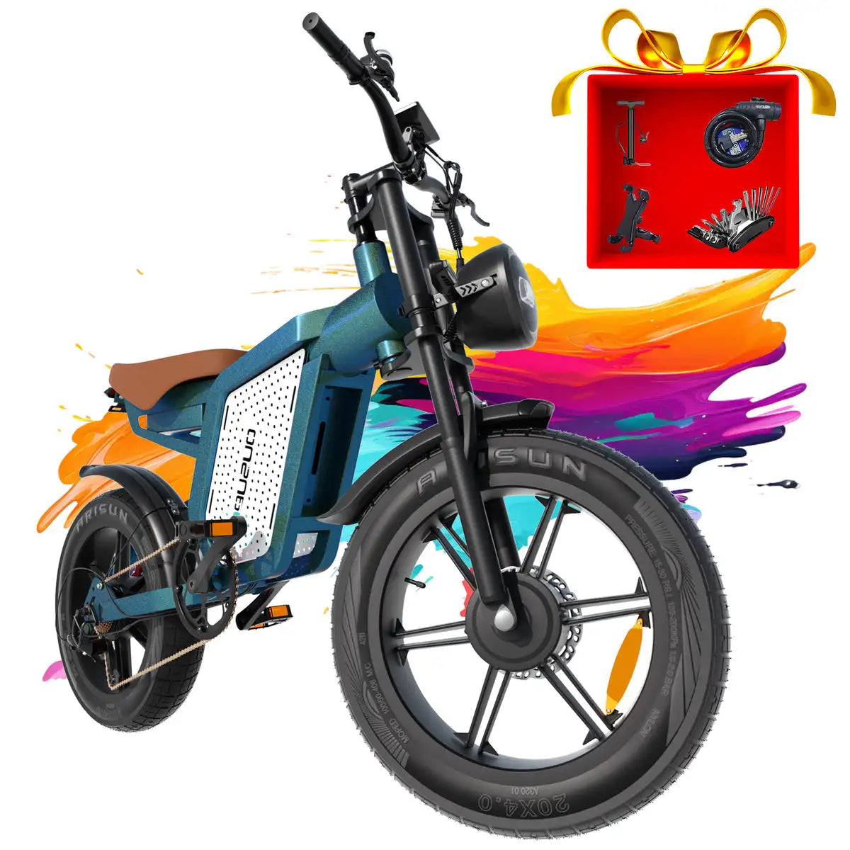 JANSNO Electric Bike 750W Dual Motor 20 Inch Fat Tires