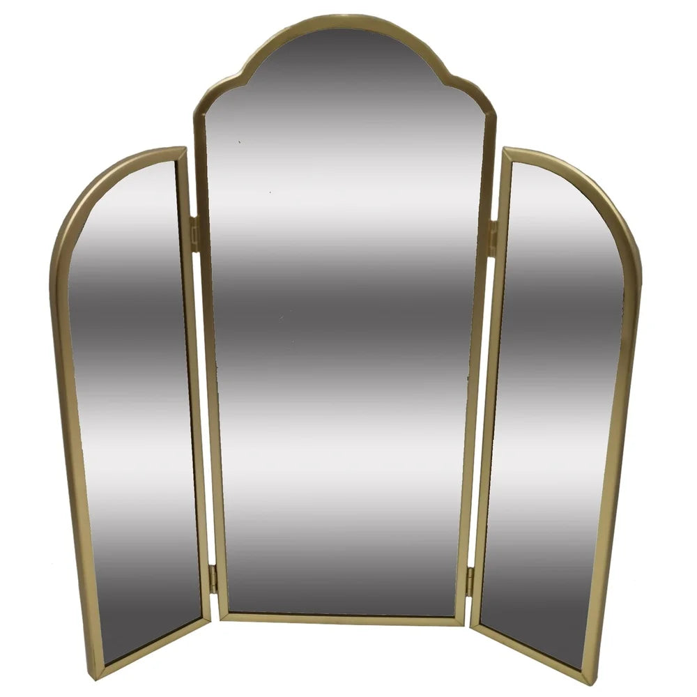 XMSJ Trifold Adjustable Vanity Mirror Arched Wall Decor