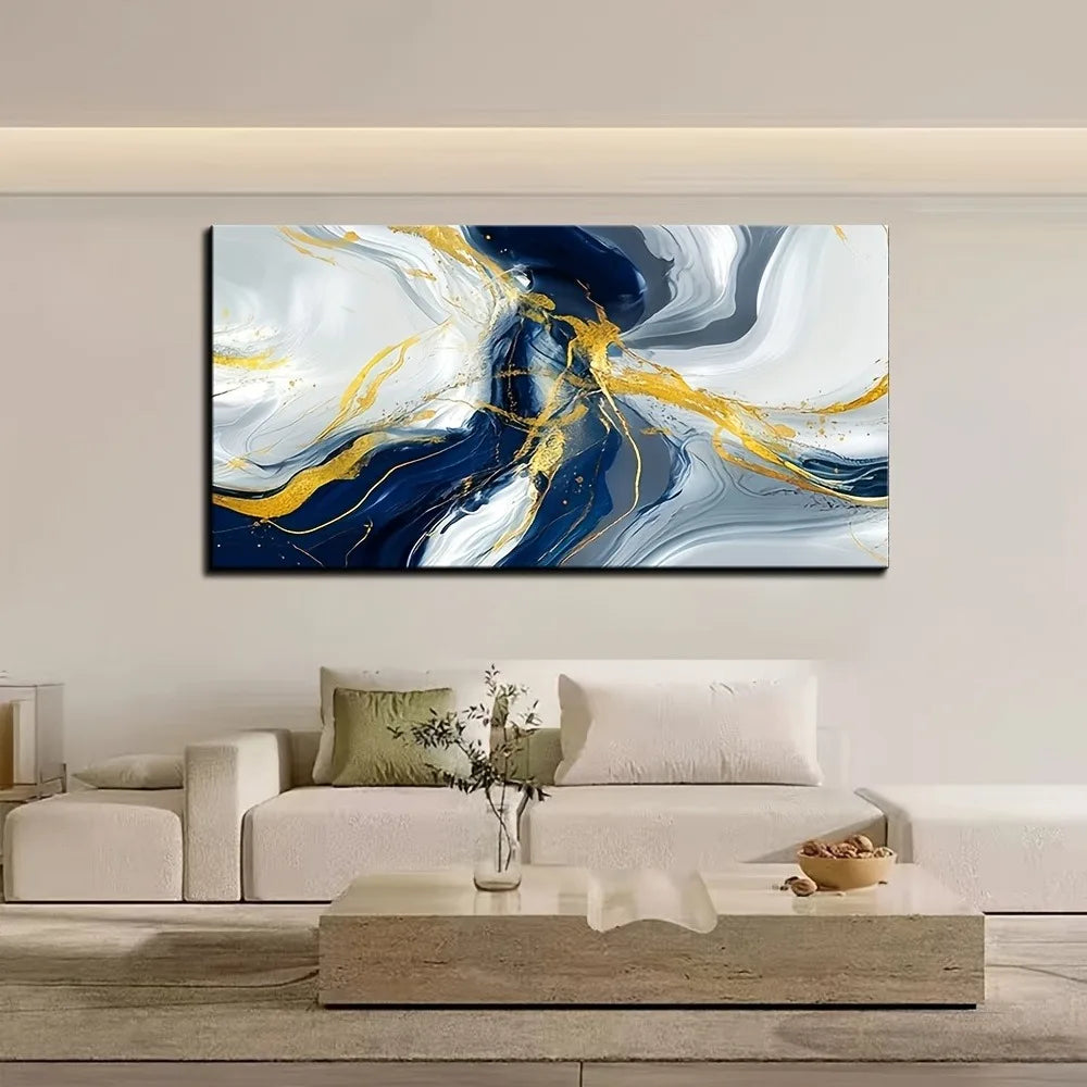 Hign Concerned Abstract Canvas Print With Pine Frame