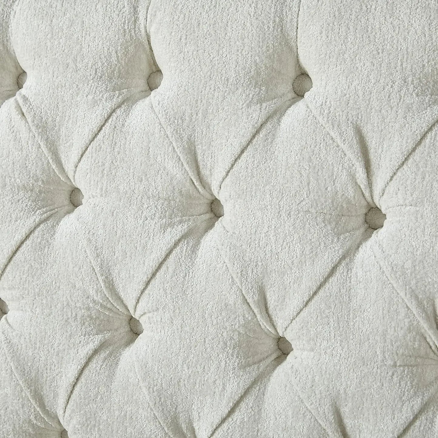 XMSJ Chenille Sleigh Bed With Scroll Wingback Headboard