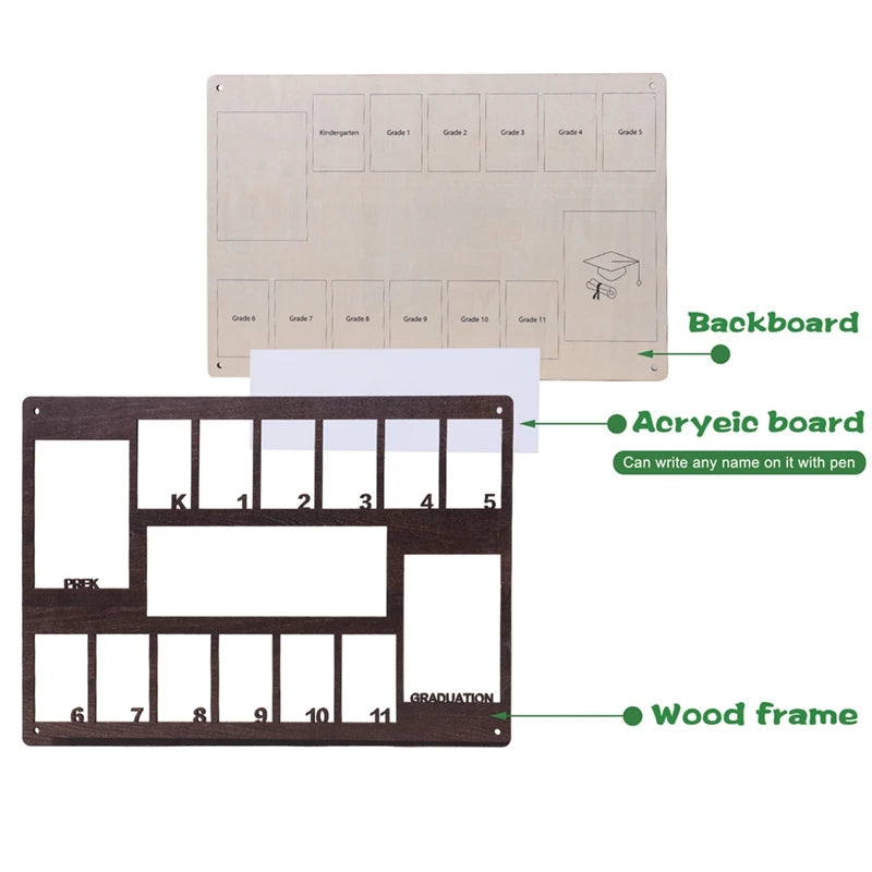 Cheervilla Hanging School Photo Frame Wooden Graduation