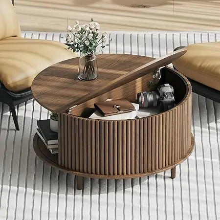 Round Coffee Table with Storage by Brand Name for Living Room