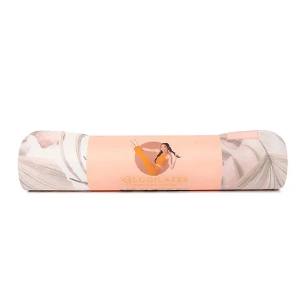 DUTRIEUX Vegan Suede Yoga Mat with Floral Design for Workouts