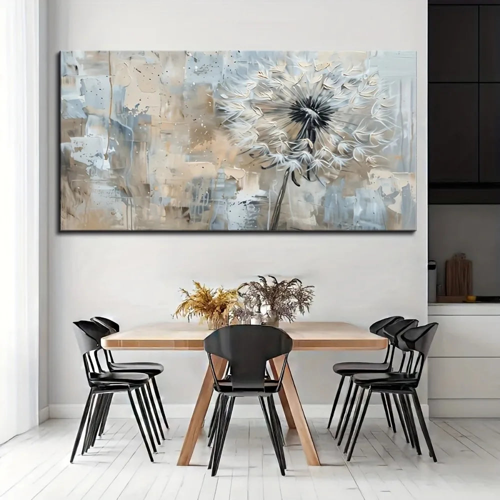 Dandelion Canvas Mural Framed Modern Bedroom Wall Decor