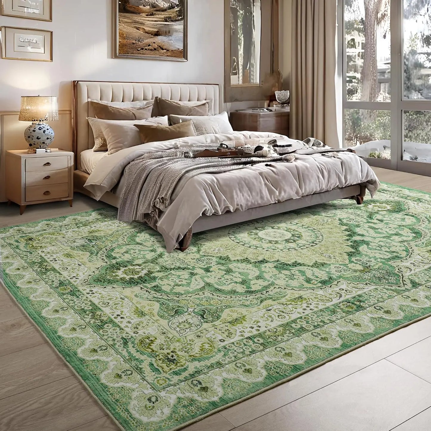 Noahas Living Room Area Rug Non Slip Machine Washable