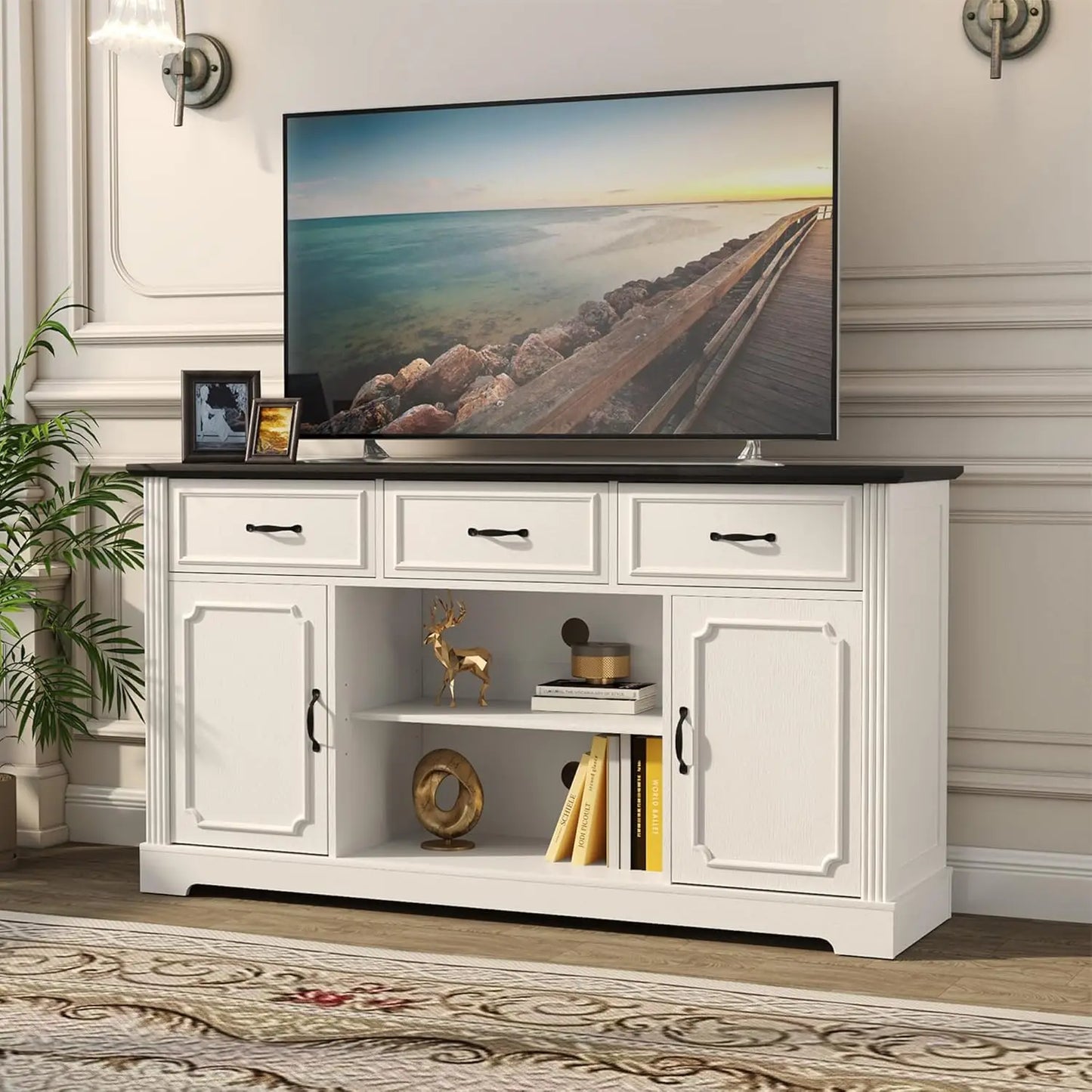 Guangbai TV Stand With 3 Drawers Entertainment Center