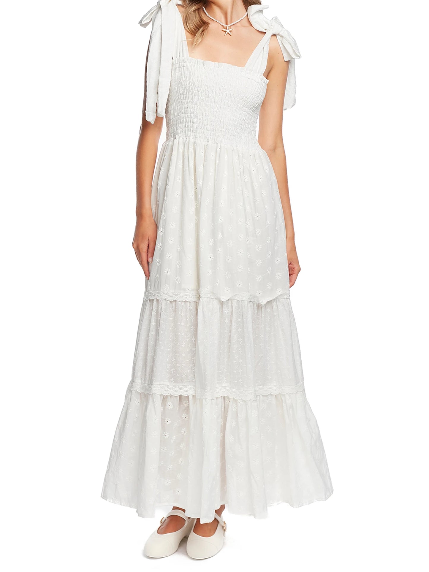 Women's Ruffle Sleeve Maxi Dress With Floral Boho V Neck