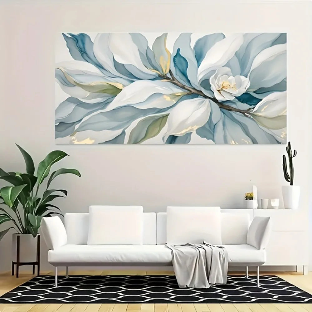 Modern Abstract Floral Canvas Mural For Elegant Home Decor