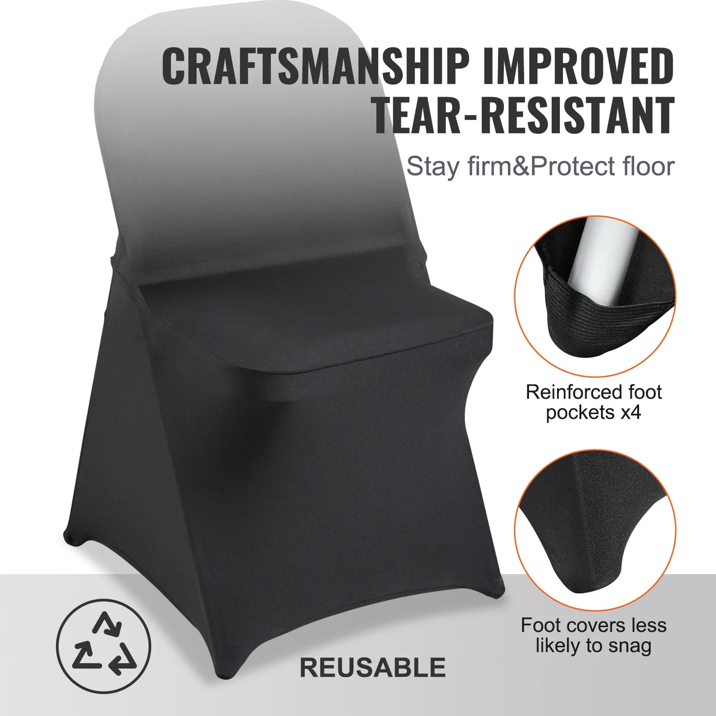 SucceBuy Stretch Spandex Folding Chair Covers Universal