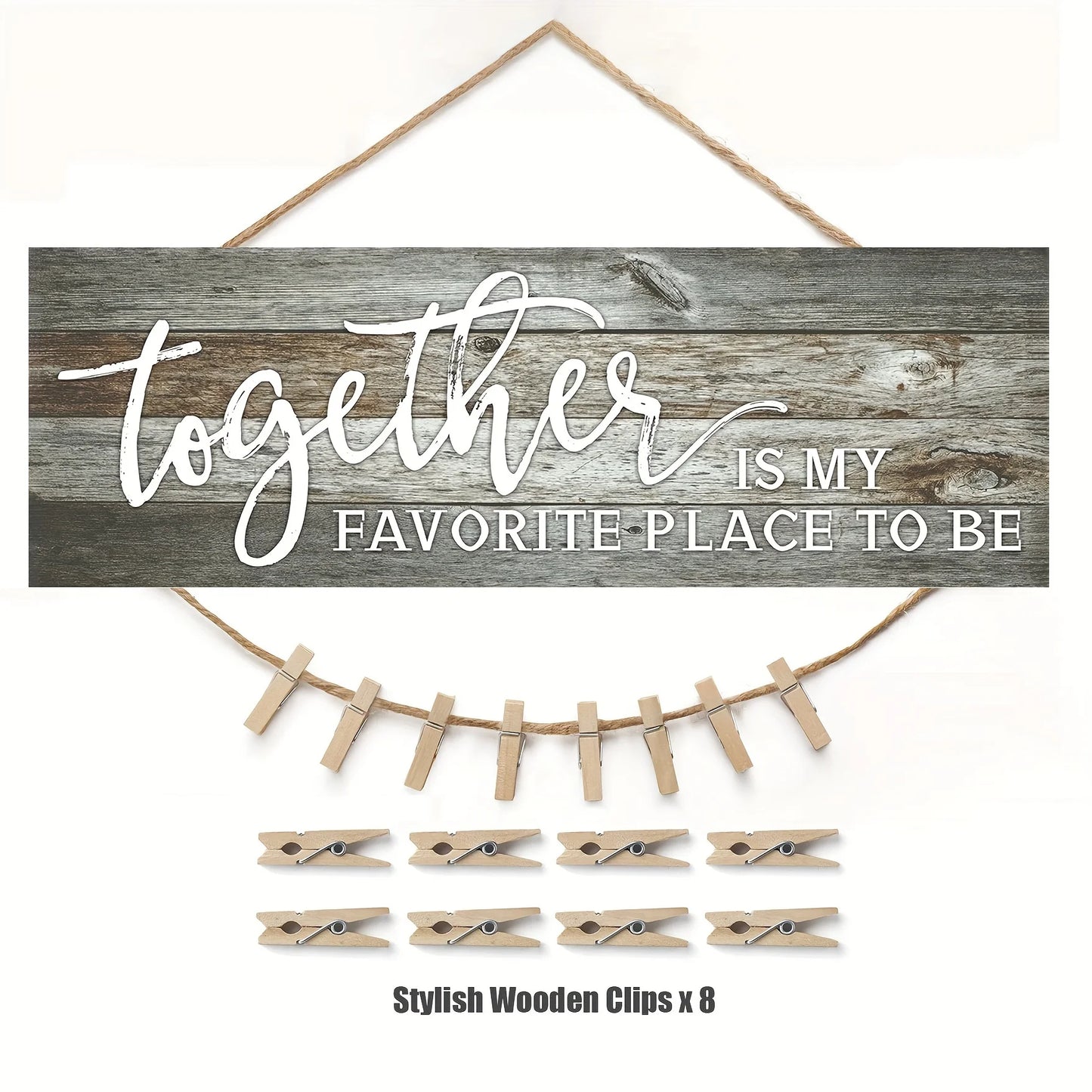 Wood Hanging Photo Holder Housewarming Gift Frame Decor