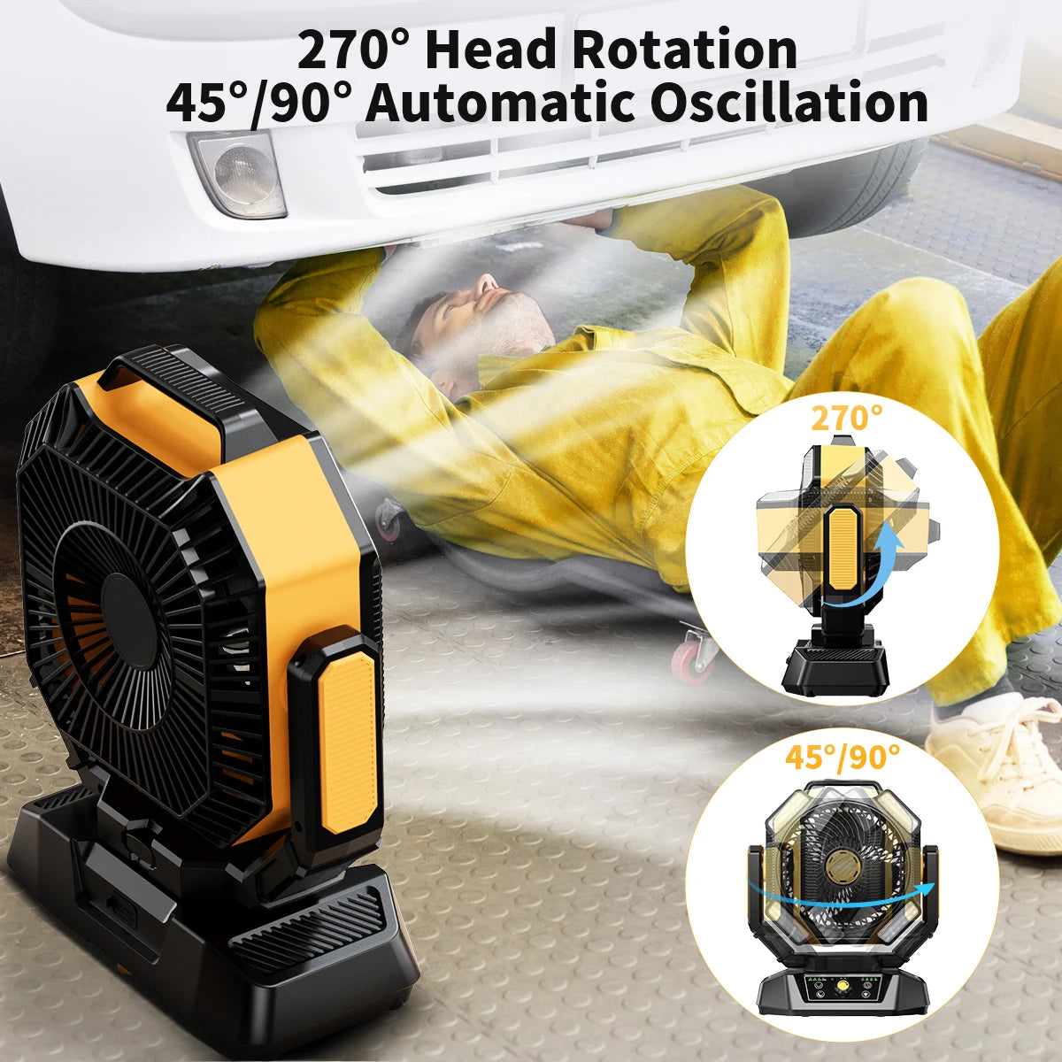 ColdSky 40000mAh Camping Fan Battery Operated Desk Fan