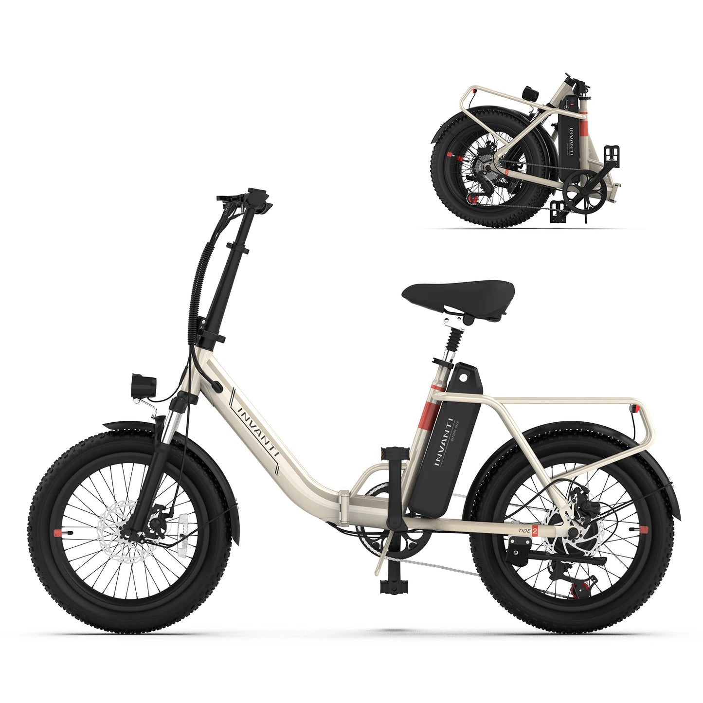 INVANTI TIDE2 Folding Electric Bike with 500W Motor Power