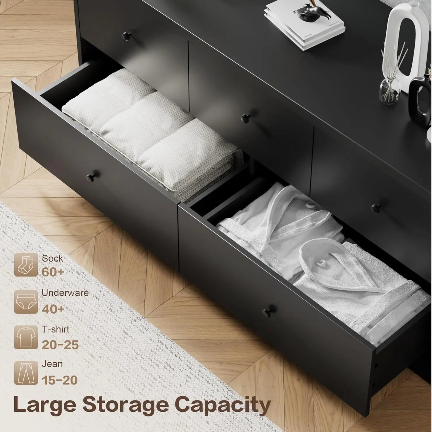 XMSJ Dresser For Bedroom With Five Drawers TV Stand