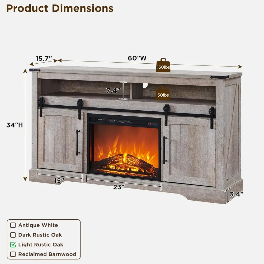 Huanzhuang Farmhouse Fireplace TV Stand Entertainment