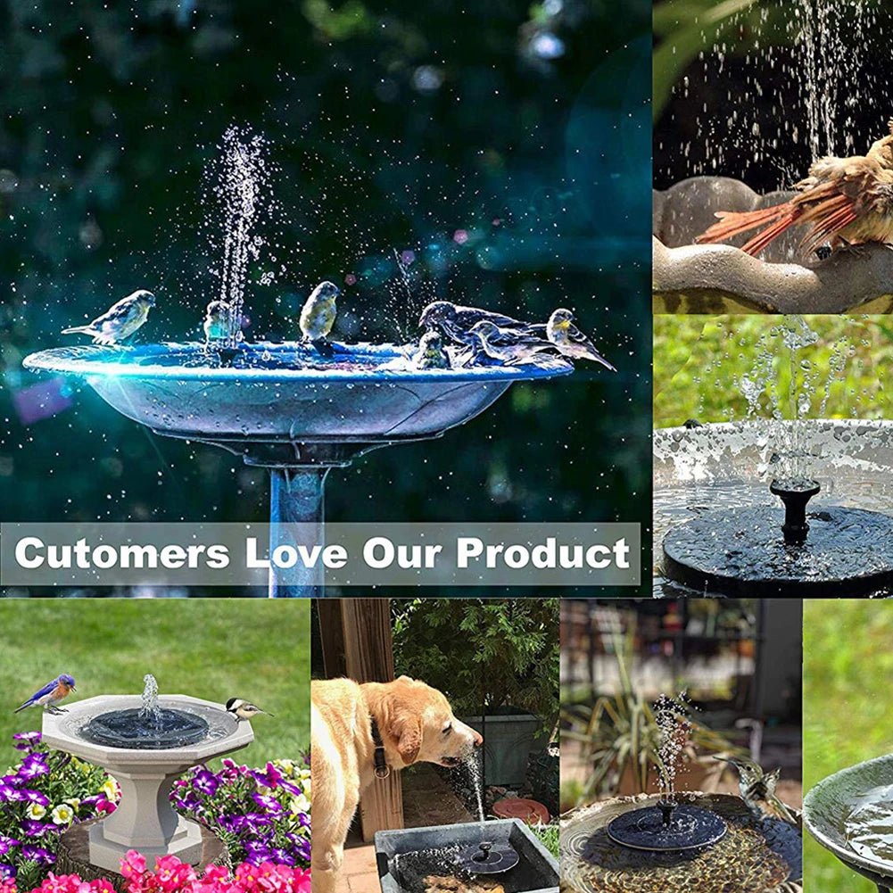 Hignconcerned Outdoor Solar Waterfall Fountain Kit Set