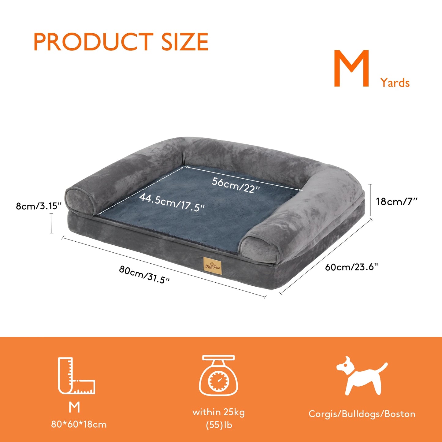 Orthopedic Dog Bed With Removable Washable Cover Foam