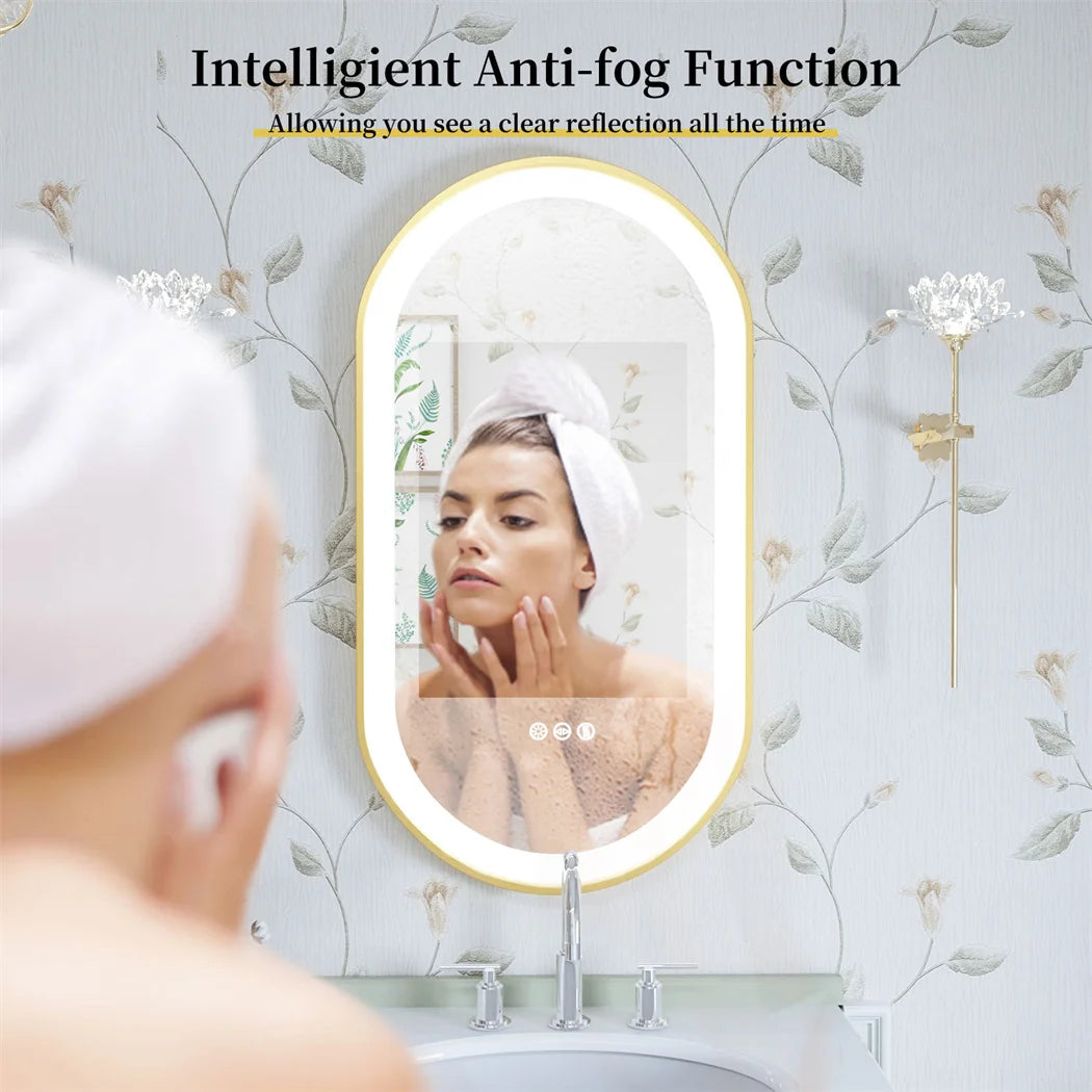 LUVODI Oval LED Illuminated Bathroom Mirror Demister