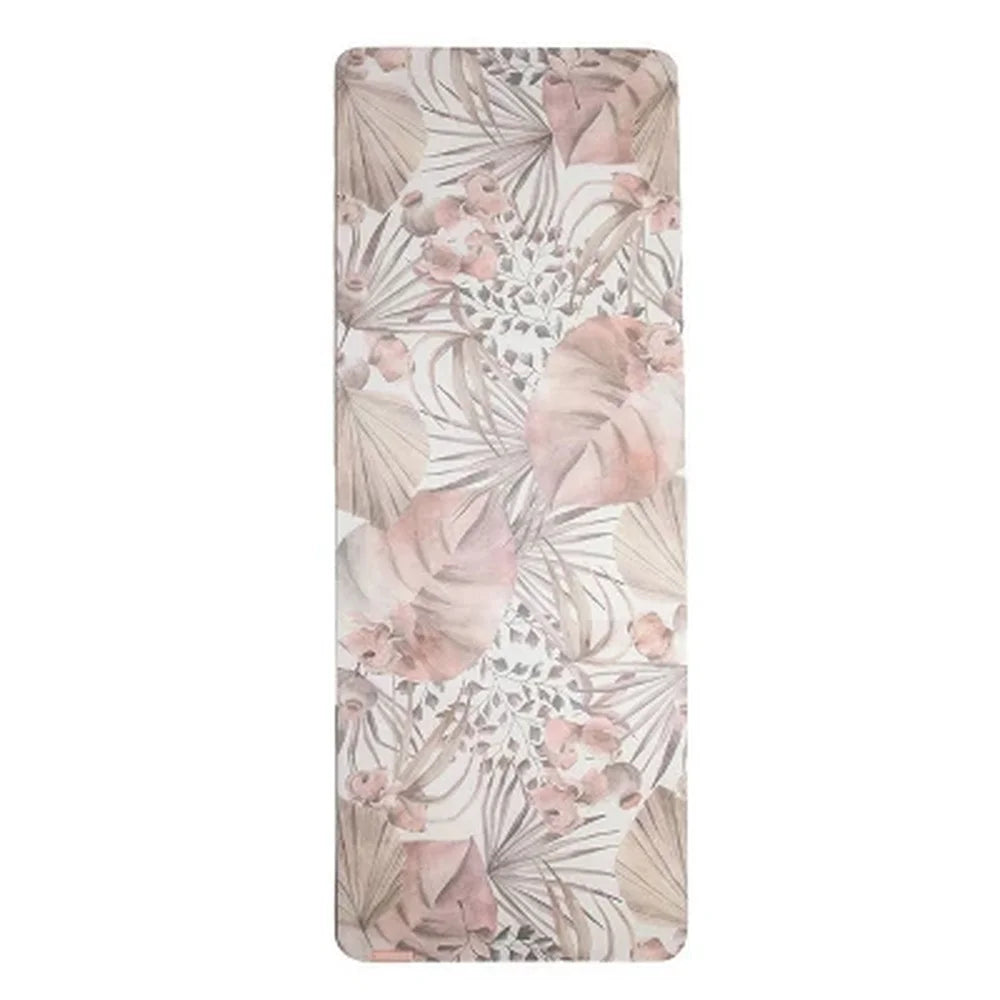 DUTRIEUX Vegan Suede Yoga Mat with Floral Design for Workouts