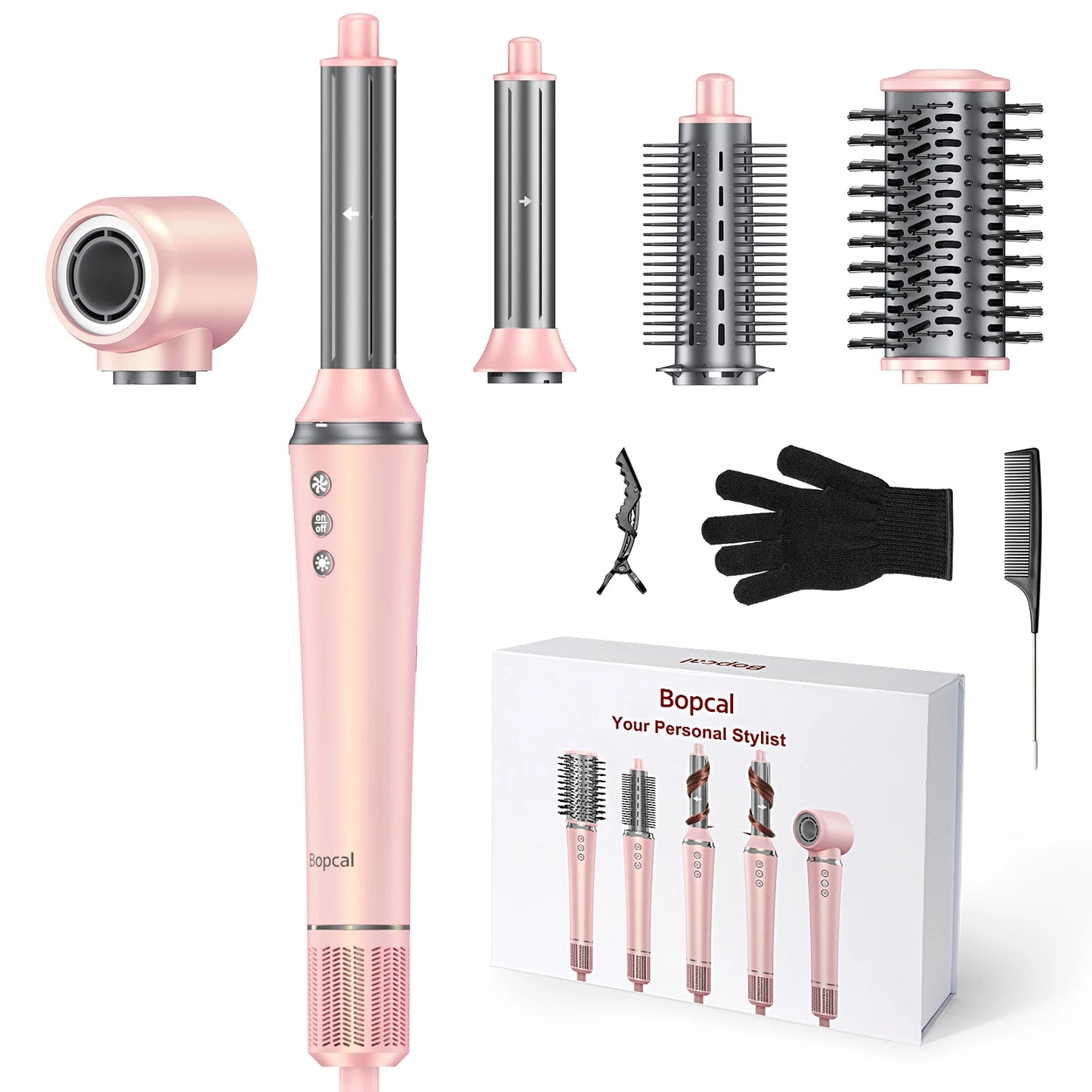 BOPCAL 5 In 1 Hair Dryer Hot Air Comb ProfessionalQuality