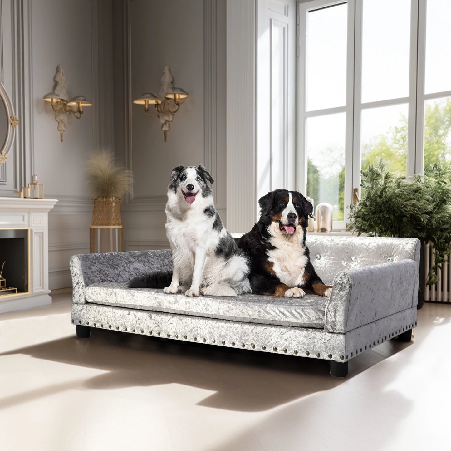 BORWARTC Heavy Duty Pet Sofa Cushioned Dog Bed Lounge