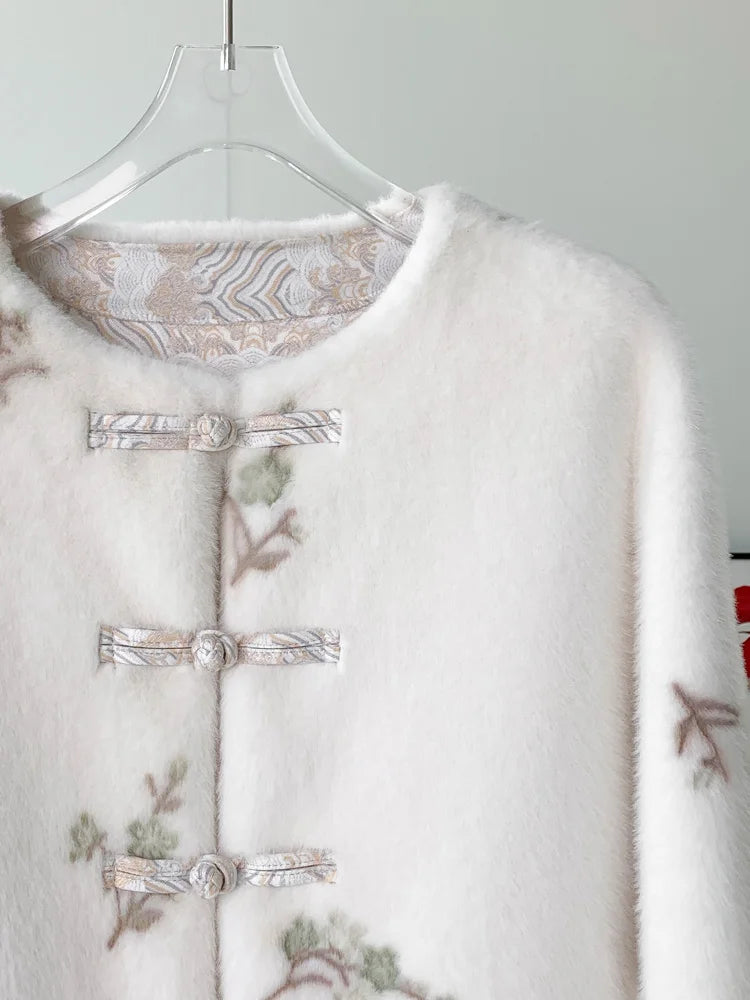CN Guangdong Tang Suit Top Cardigan For Women With Pockets