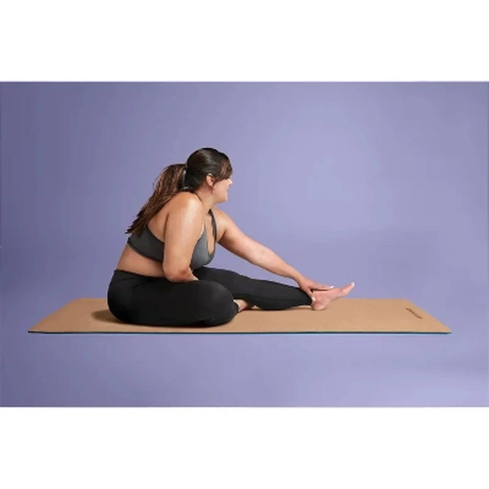 DUTRIEUX Cork TPE Yoga Mat Non-Slip Durable Wood Grain Design