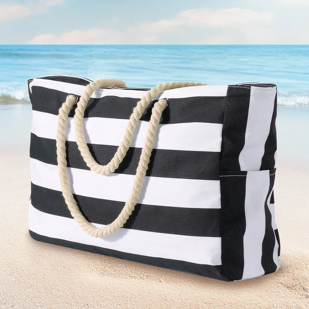Cheervilla Waterproof Beach Tote Bag for Women with Zipper