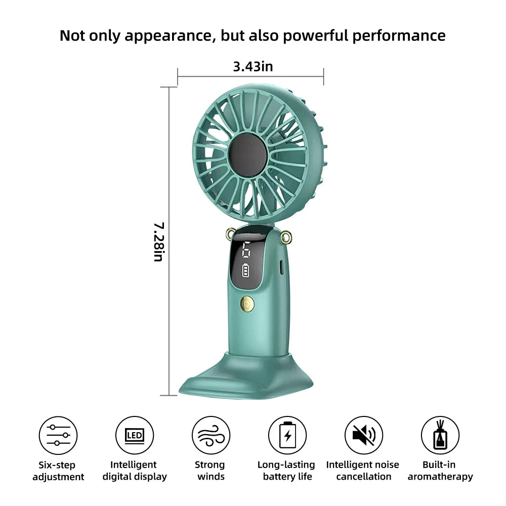 Cheervilla Portable Hand Fan USB Rechargeable Phone Holder