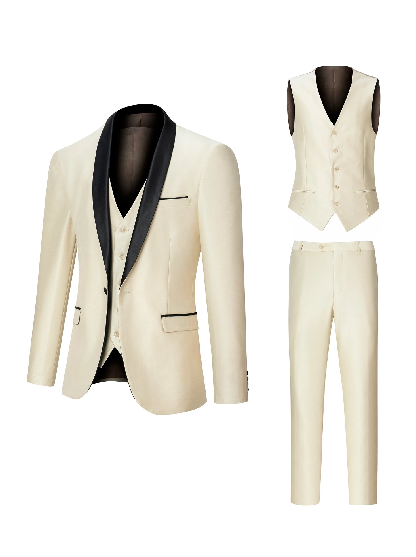 Zhejiang CN Luxury Men Suits Three Piece Peak Lapel Set