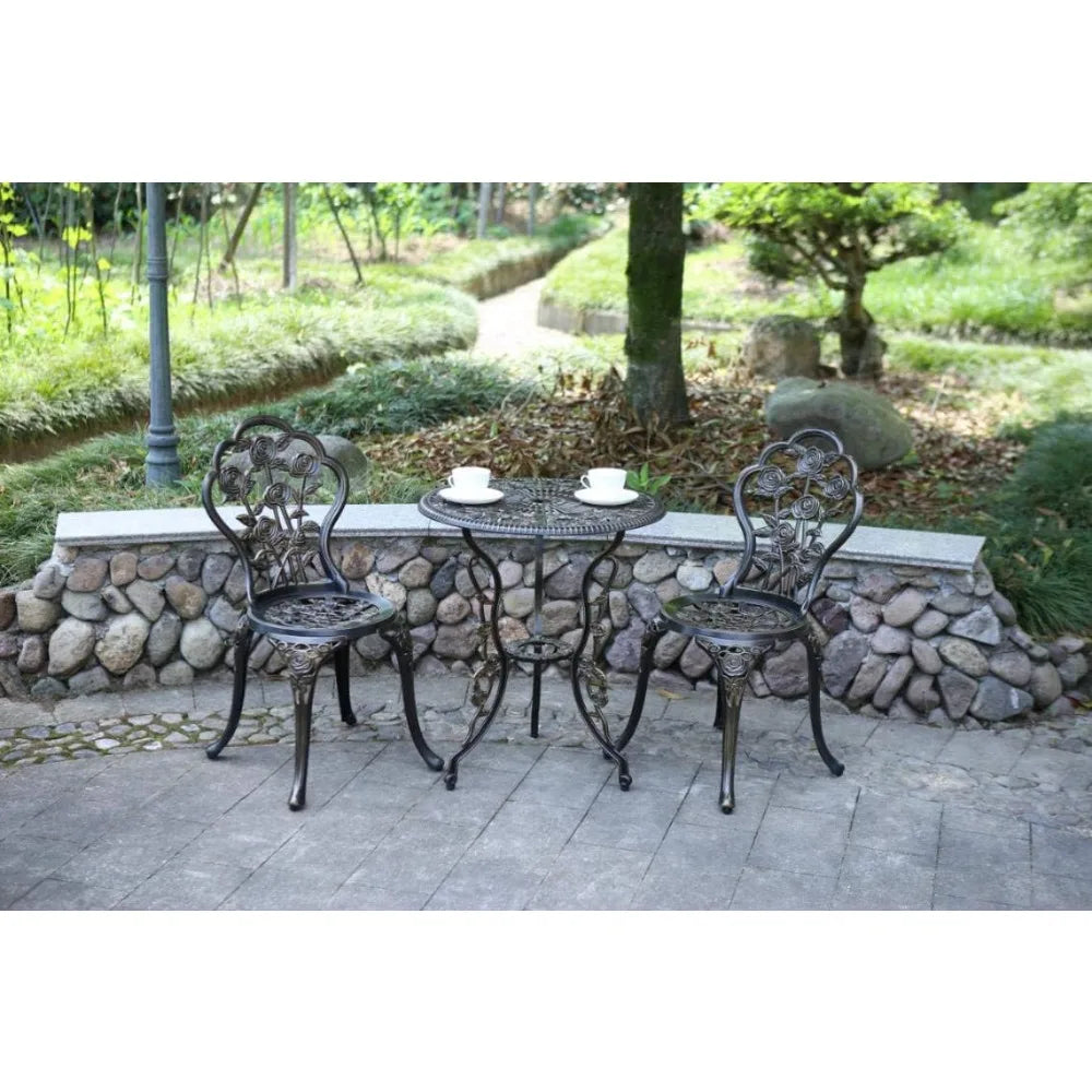 HignConcerned 3 Piece Bistro Set Outdoor Patio Table