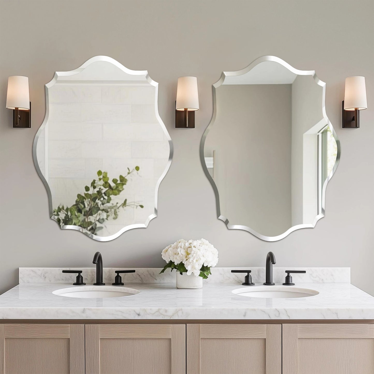 Wisfor Frameless Wall Mirror With Beveled Edge Polished
