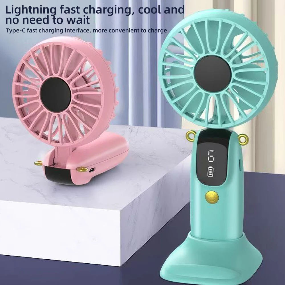 Cheervilla Portable Hand Fan USB Rechargeable Phone Holder