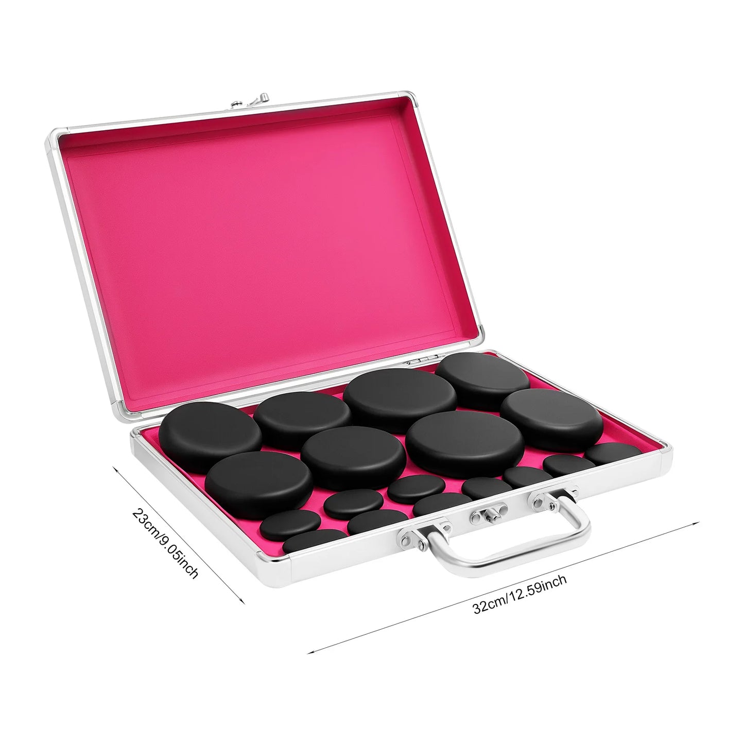 Color Hot Stones Massage Set with Heater for Relaxation Therapy