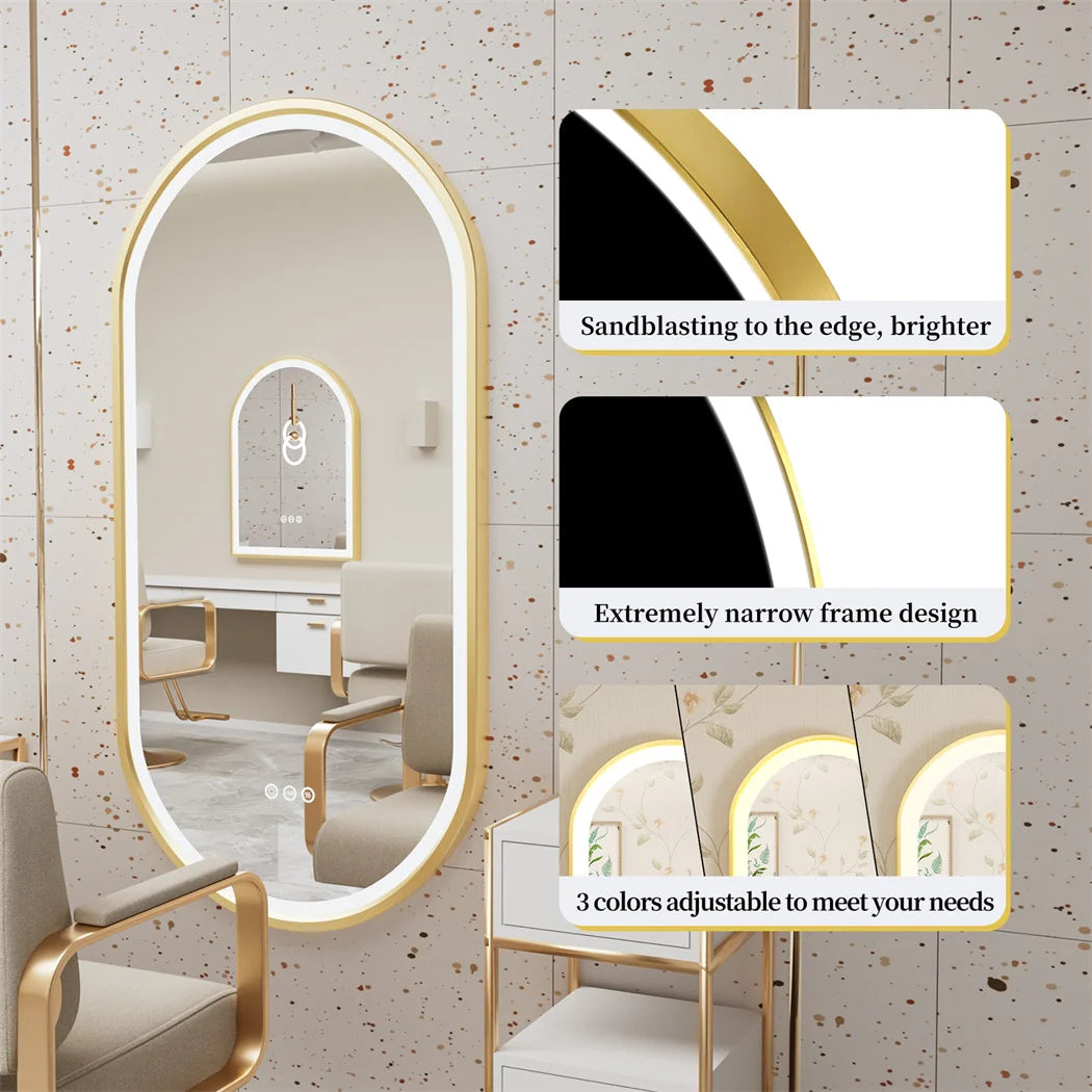 LUVODI Oval LED Illuminated Bathroom Mirror Demister