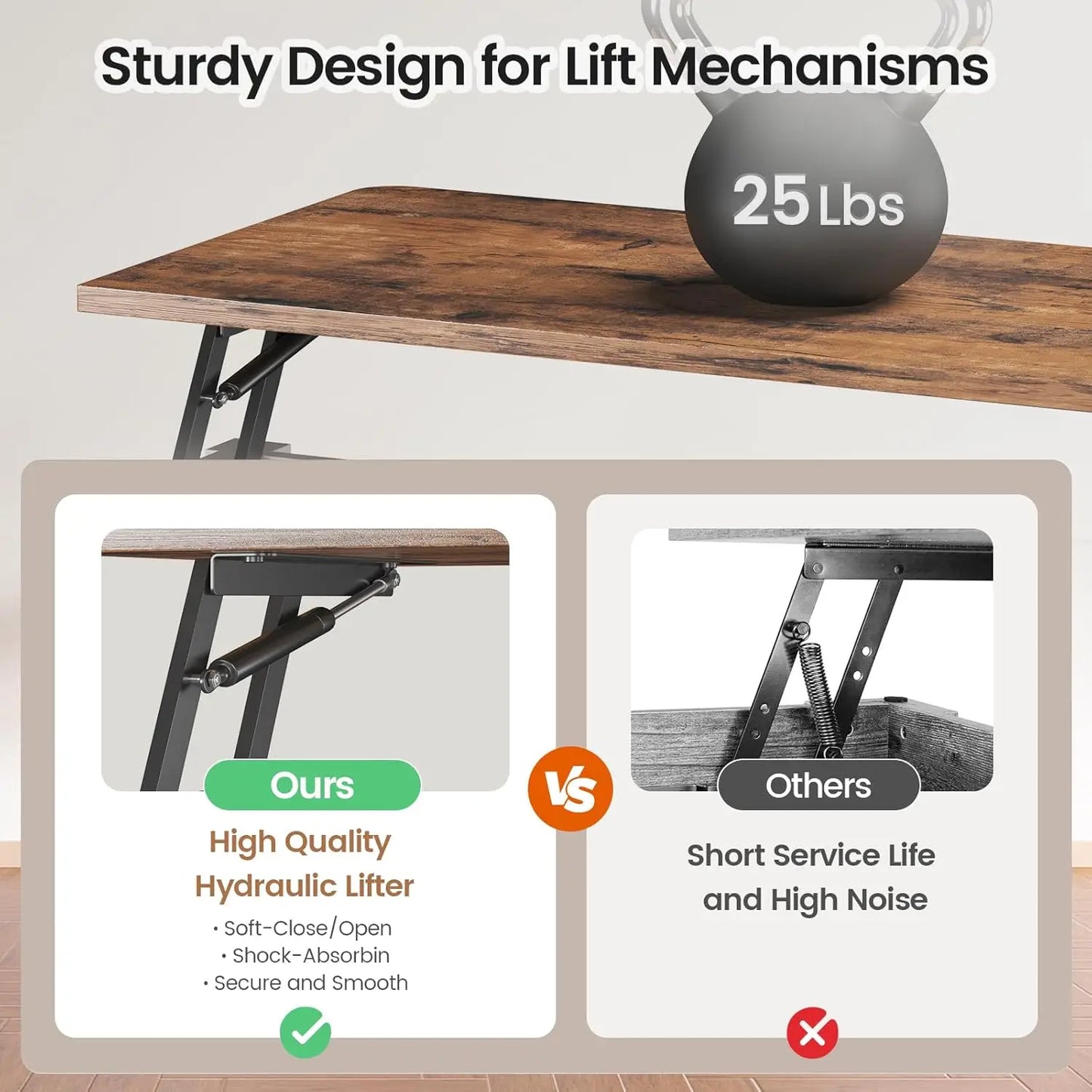 Hign-concerned Lift Top Coffee Table with Storage for Living Room