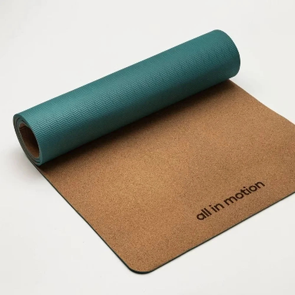 DUTRIEUX Cork TPE Yoga Mat Non-Slip Durable Wood Grain Design