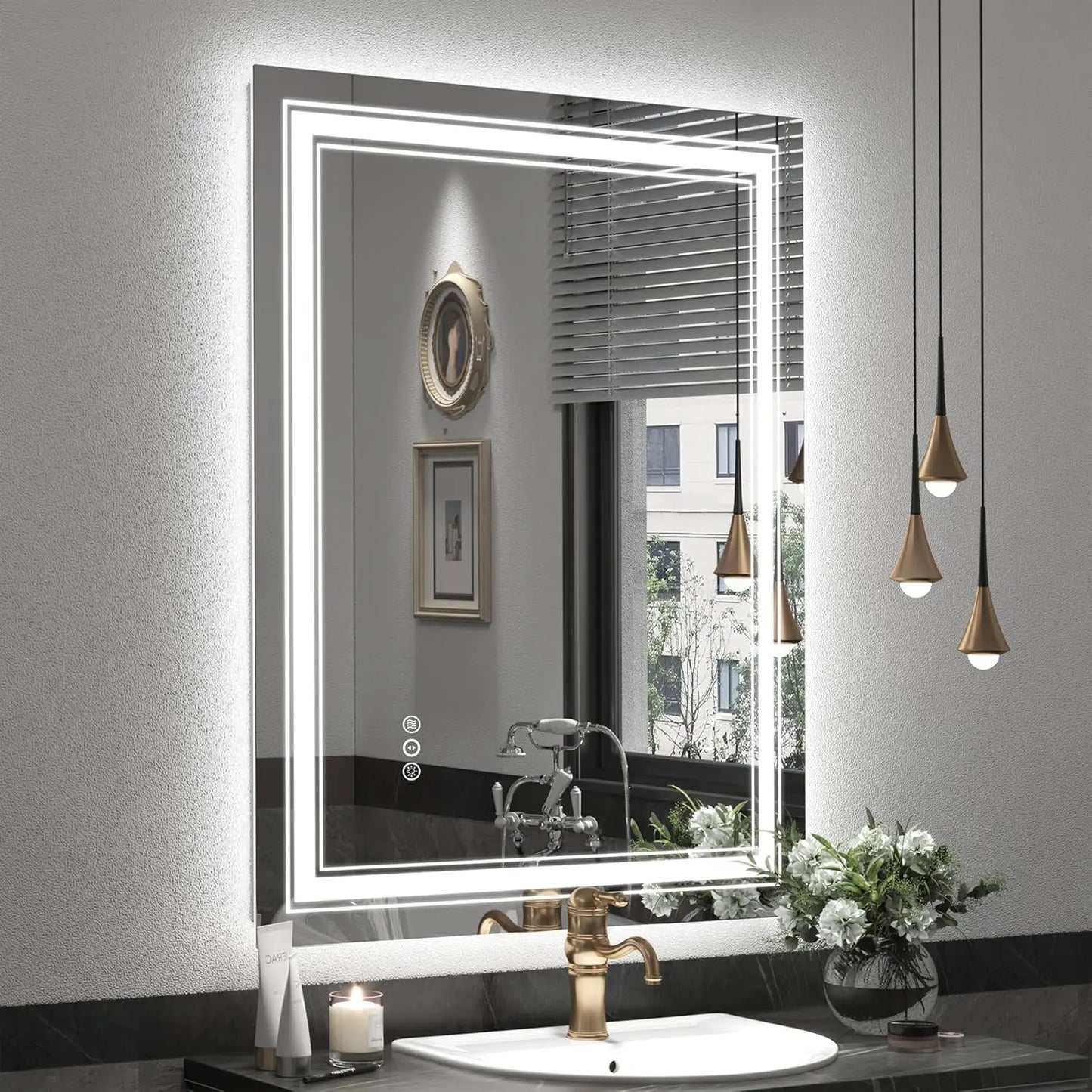Sh.Kl LED Bathroom Mirror Dimmable Front And Back Lighting