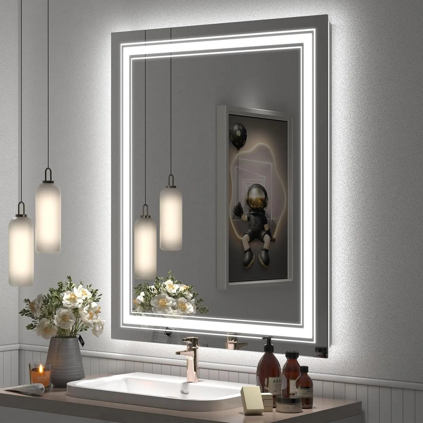 Sh.Kl LED Bathroom Mirror Dimmable Front And Back Lighting