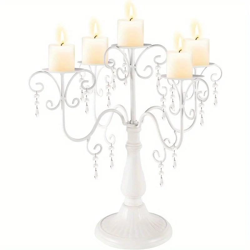 Modern Iron Five Arm Candle Holder Centerpiece For Decor
