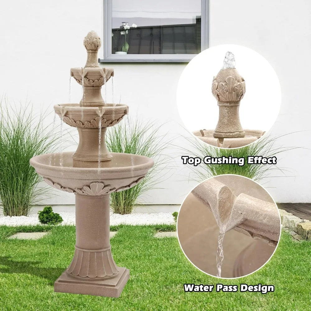 Grepatio Pineapple Italian Water Fountain Roman Pillar