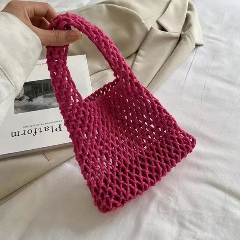Crossbody Straw Bag Crochet Lightweight Shoulder Bag