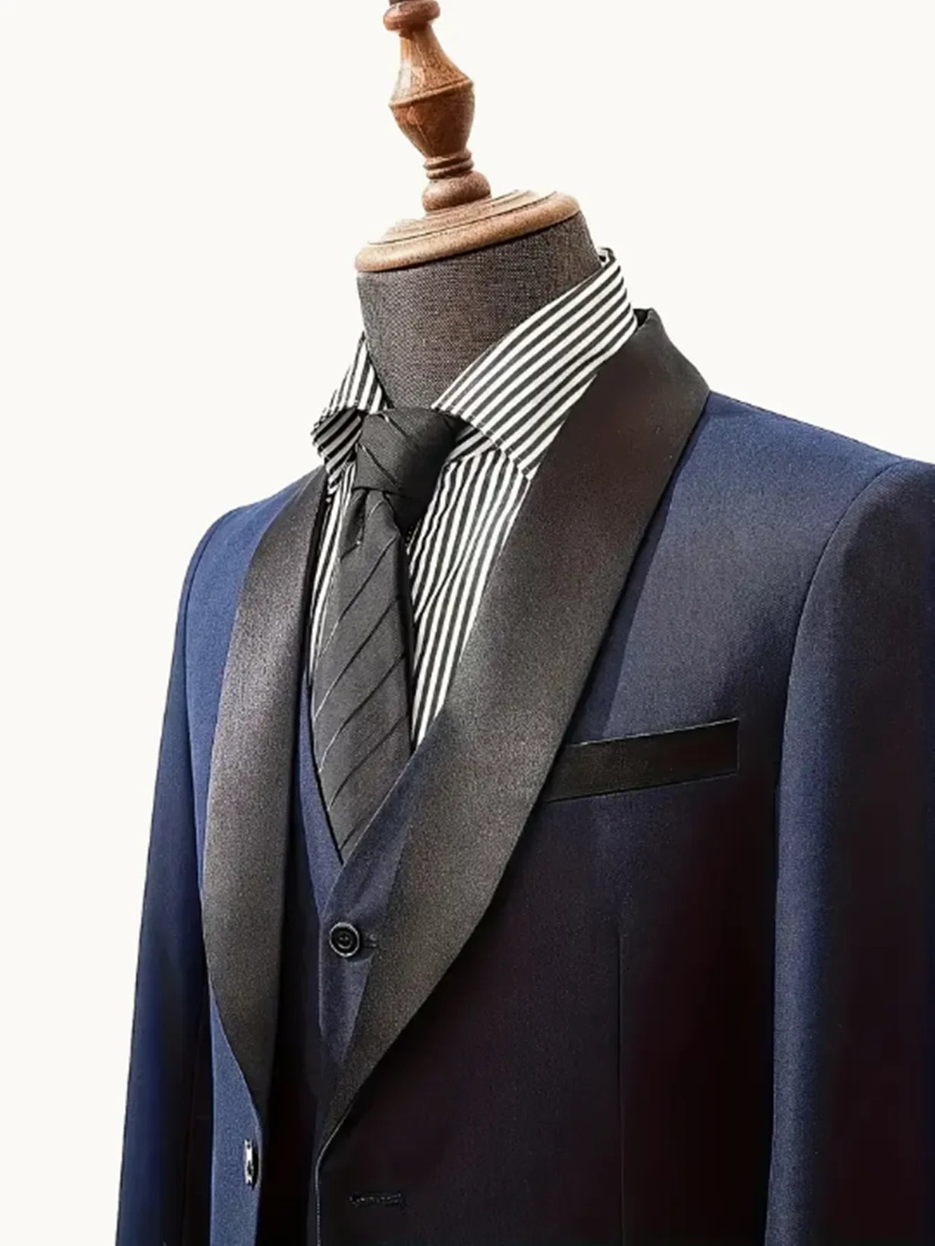 TTXICN Mens 3Pc Skinny Fit Lapel Jacket Vest Pants