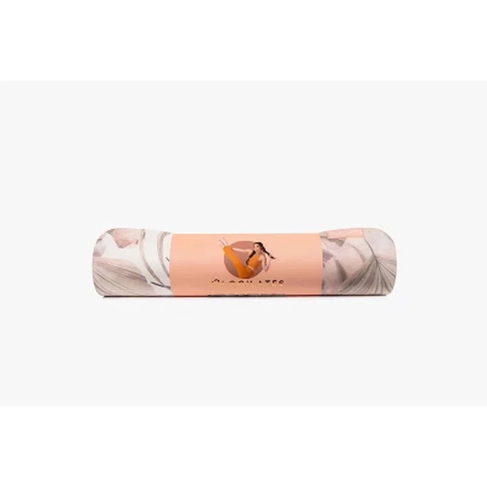 DUTRIEUX Vegan Suede Yoga Mat with Floral Design for Workouts