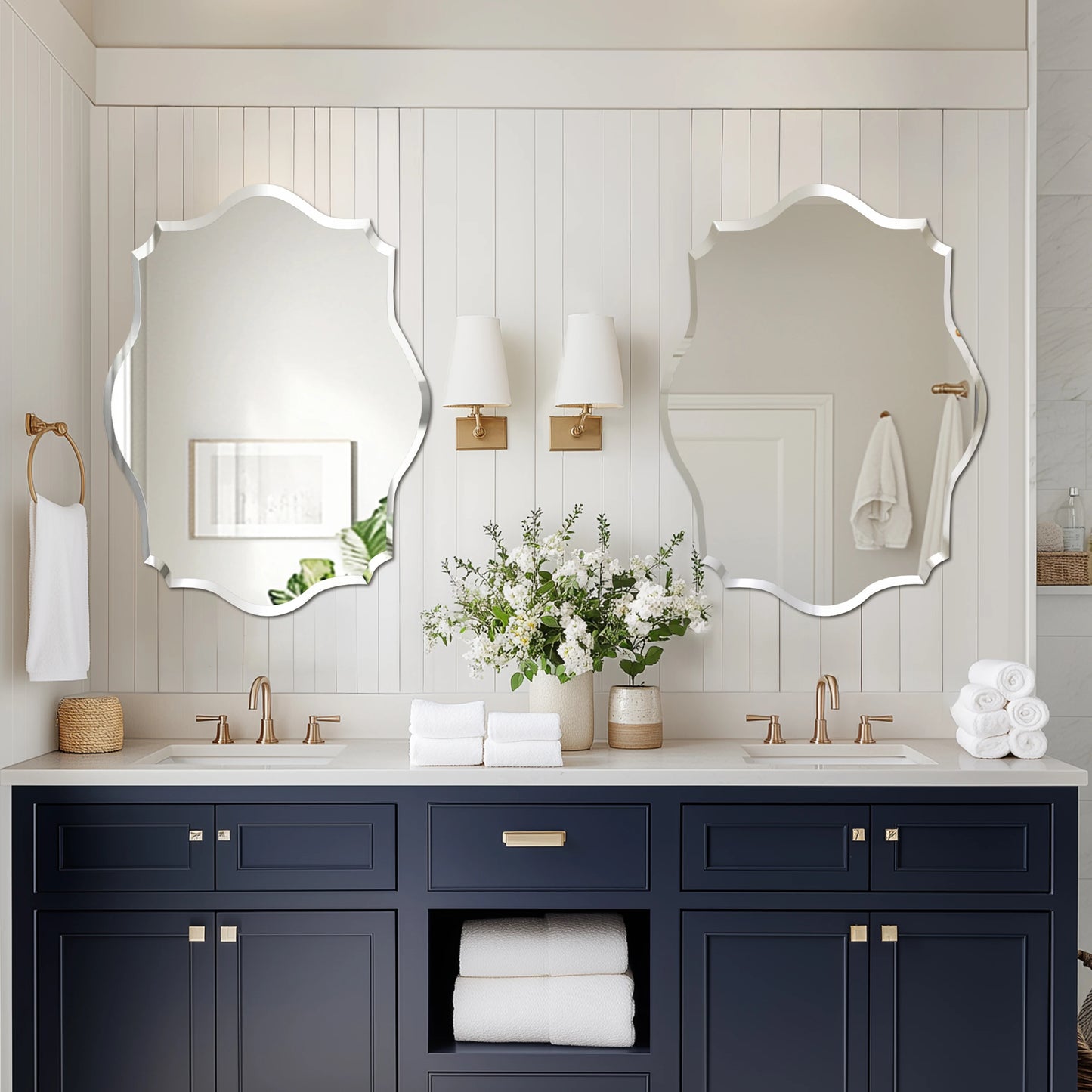 Wisfor Frameless Wall Mirror With Beveled Edge Polished