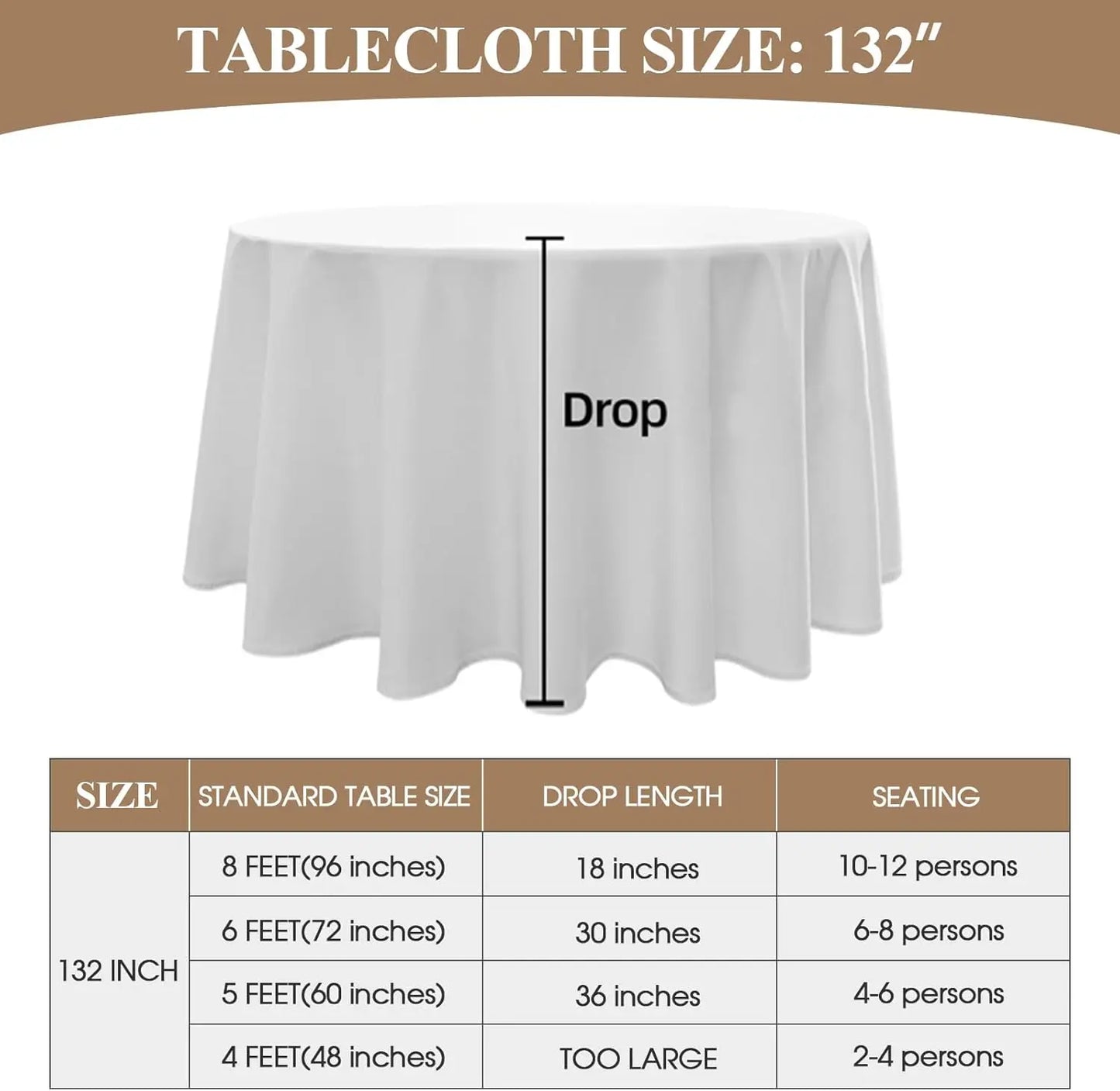 XMSJ Round Tablecloth For Dining Tables Decorative Linen