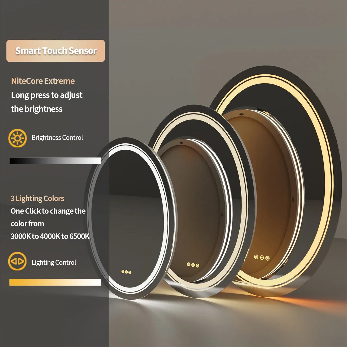 Wisfor Oval LED Vanity Mirror Dimmable Illumination