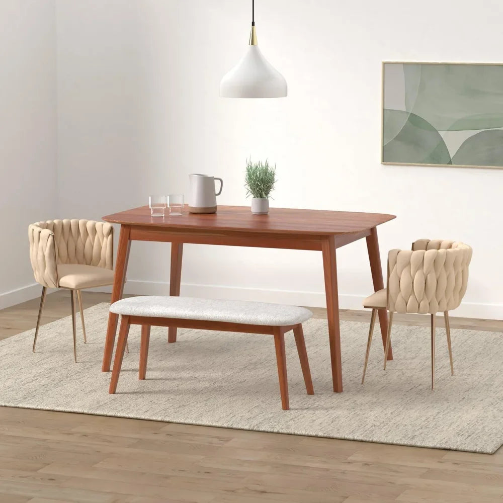 Velvet Dining Chairs Set of 2 with Gold Metal Legs